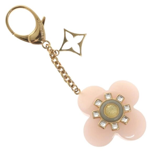 LOUIS VUITTON Porte Cles Fleur Etoile Key Holder metal Pink M66456 Auth 130592 - Picture 1 of 6